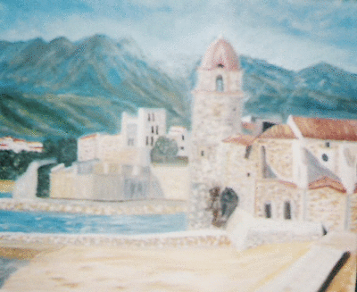 l'église et le chateau  royal  de collioure