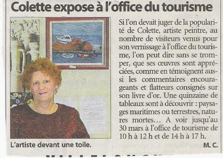          article presse       vernissage   fevrier 2007
