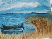                            Les barques vue  sur le Canigou